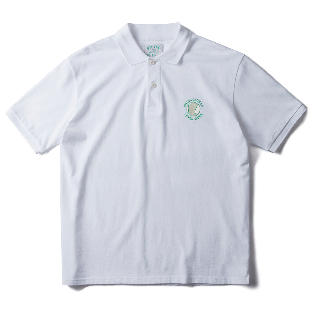 AmfeastSWING CLUB LASignature Oversized Polo Shirts(White)