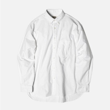 ROUGH SIDE103.Shirring Shirt Oxford(White)