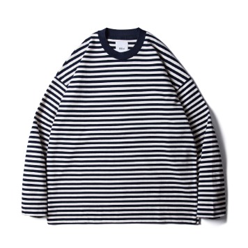 ESFAIBlock Stripe Long Sleeve T-shirts(Navy)