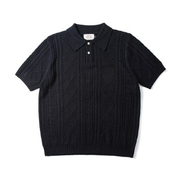 AMFEASTFishermen Summer Button Collar Knitwear(Black)