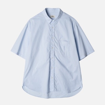 ROUGH SIDE Shirring Half Shirt(Light Blue)