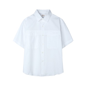YOUNEEDGARMENTSBaker Stripe Half Shirt(White Stripe)