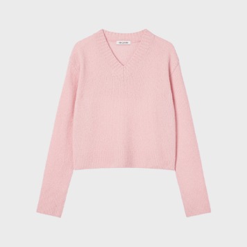 KEI CURRENTBoucle V-neck Sweater (Pink)40% OFF
