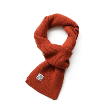 HORLISUNSkiff Superfine Wool Knit Rib Muffler(Rust Orange)