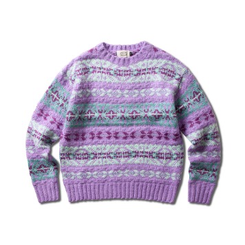 AMFEASTGrandma Fairisle Sweater(Purple)