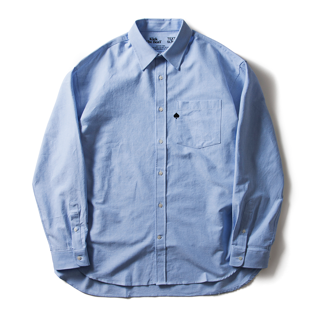 BEAT &amp; SLNCSpade Embroidered Relaxed Oxford Shirts(Blue)30% Off