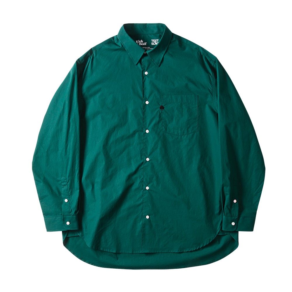 BEAT &amp; SLNCSpade Embroidered Relaxed Poplin Shirts(Green)