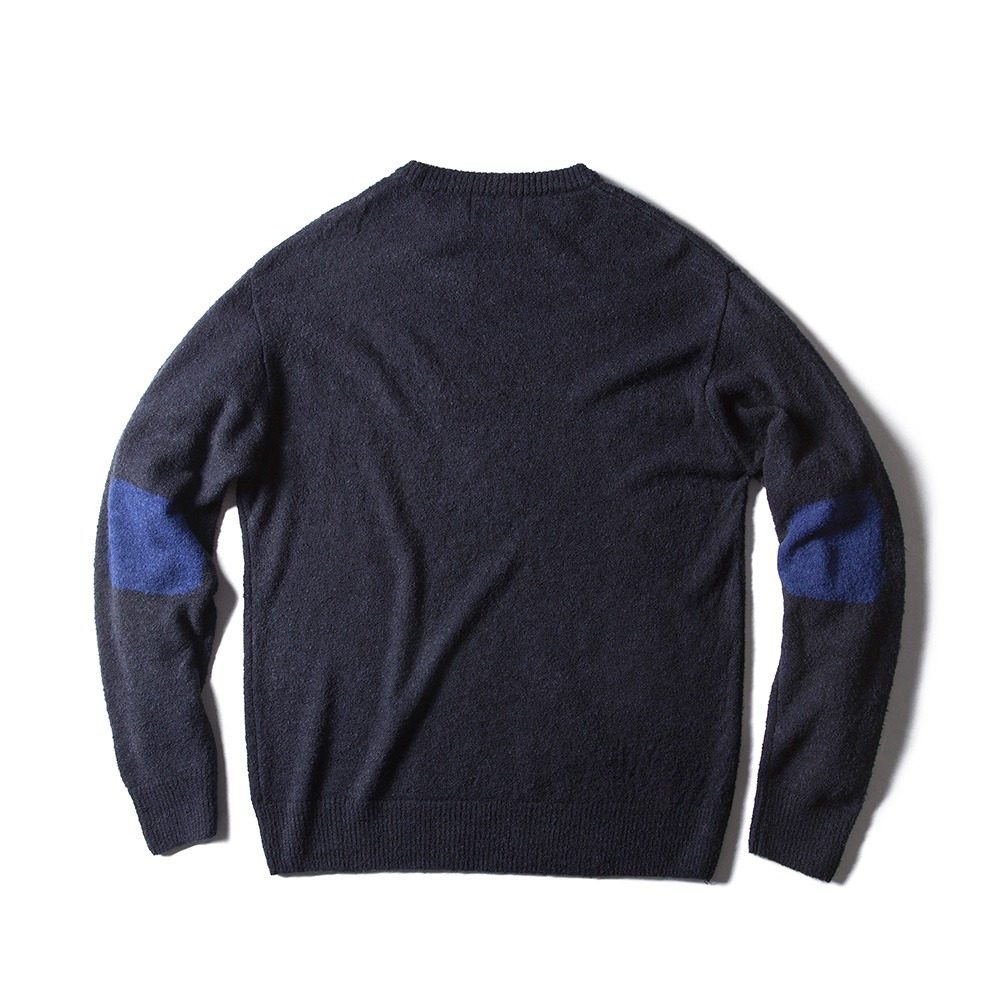 AMFEASTSpring Elbow Patch Sweater(Navy)