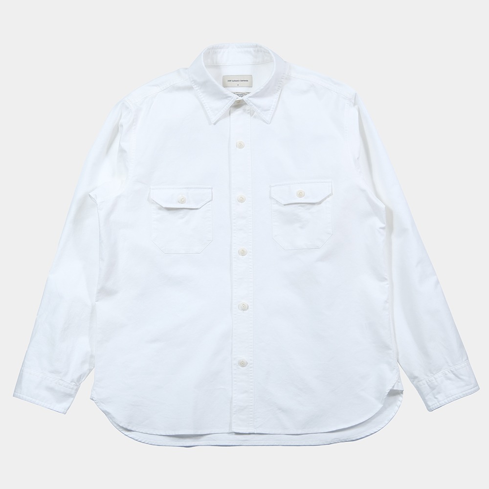 AMF 2 Pocket Military Shirts(White Oxford)