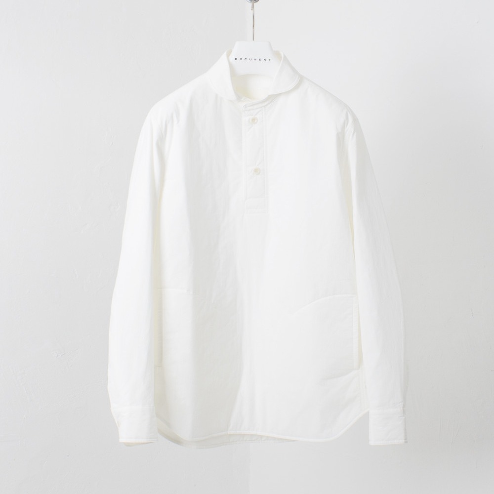 DOCUMENTPadded Round Collar Shirt(White)
