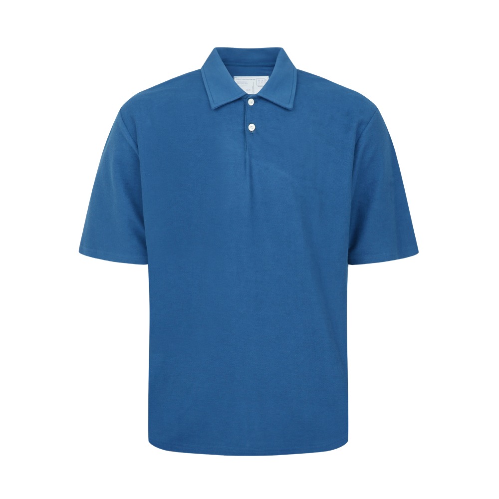 YOUNEEDGARMENTS x TEXT&amp;SLNCFrench Terry Polo Shirt(Blue)50% OFF