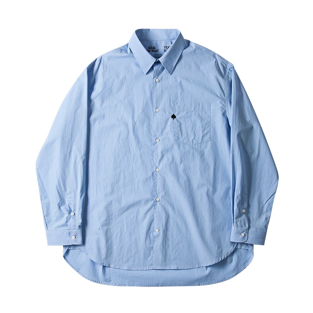 BEAT &amp; SLNCSpade Embroidered Relaxed Poplin Shirts(Light Blue)