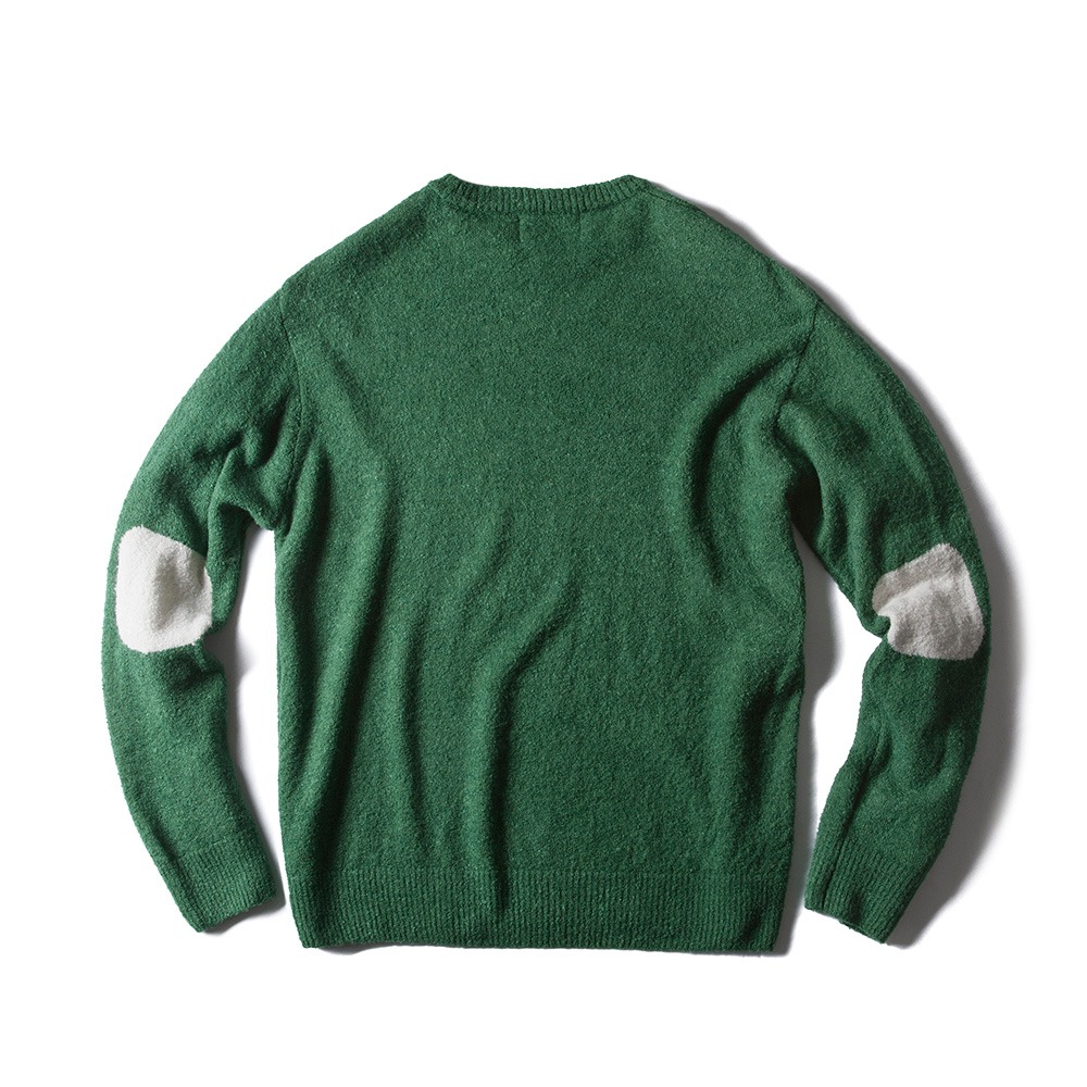 AMFEASTSpring Elbow Patch Sweater(Green)