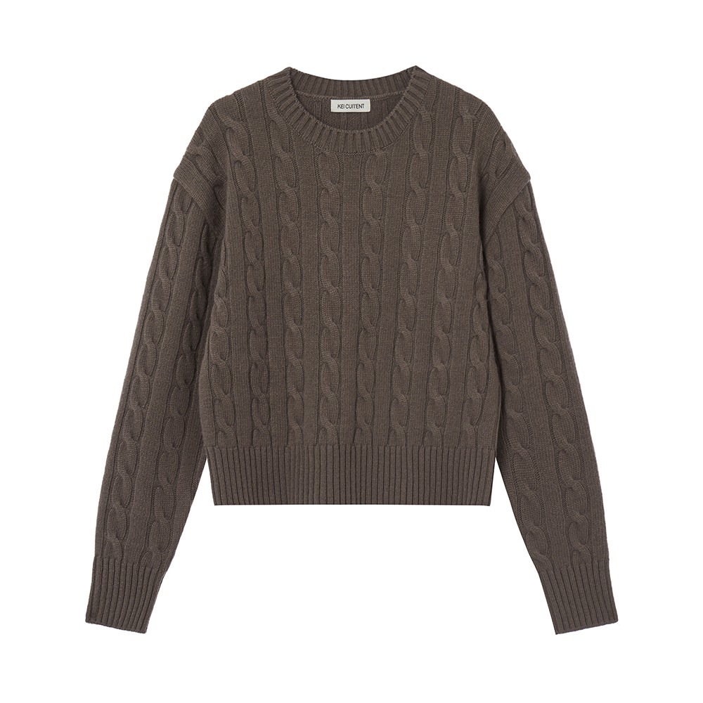 KEI CURRENTCable Knit(Brown)30% OFF
