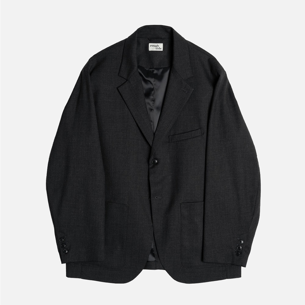 ROUGH SIDE210B. Club jacket (Wool Charcoal)