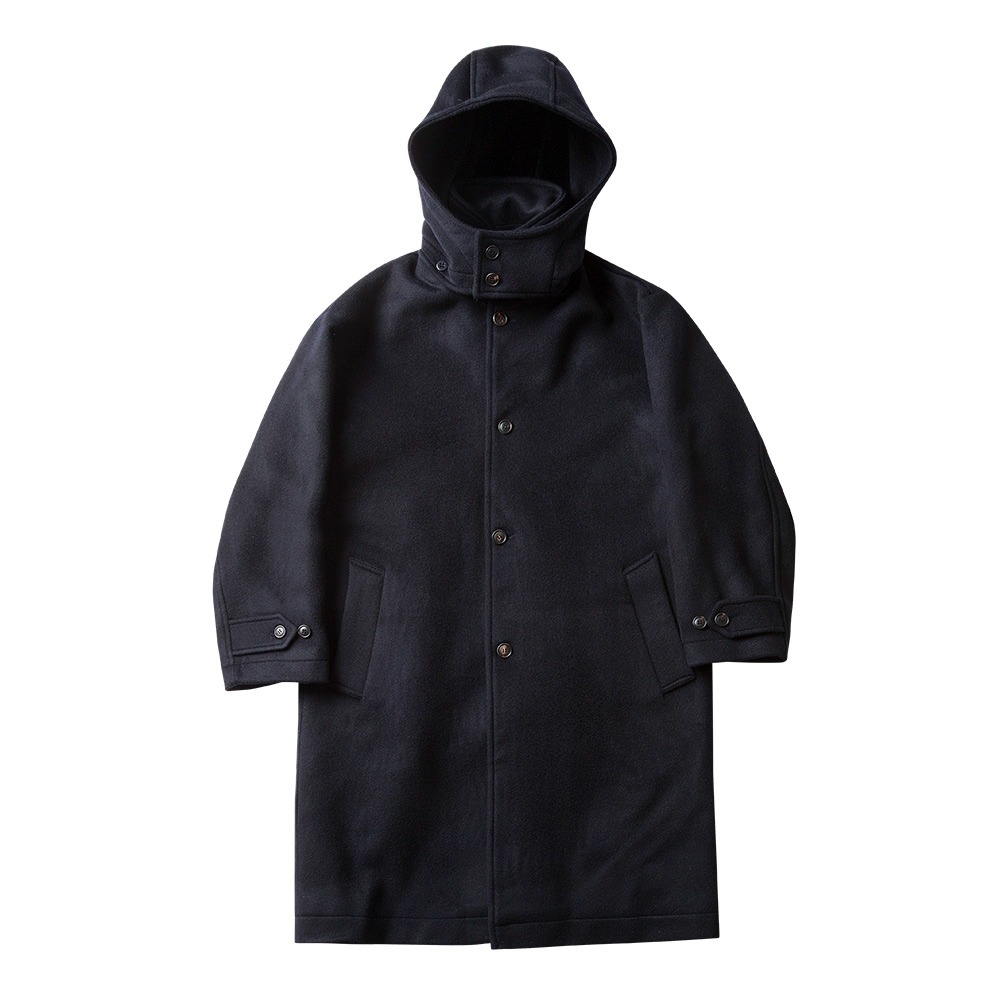 BEAT &amp; SLNCWool Hooded Coat(Dark Navy)