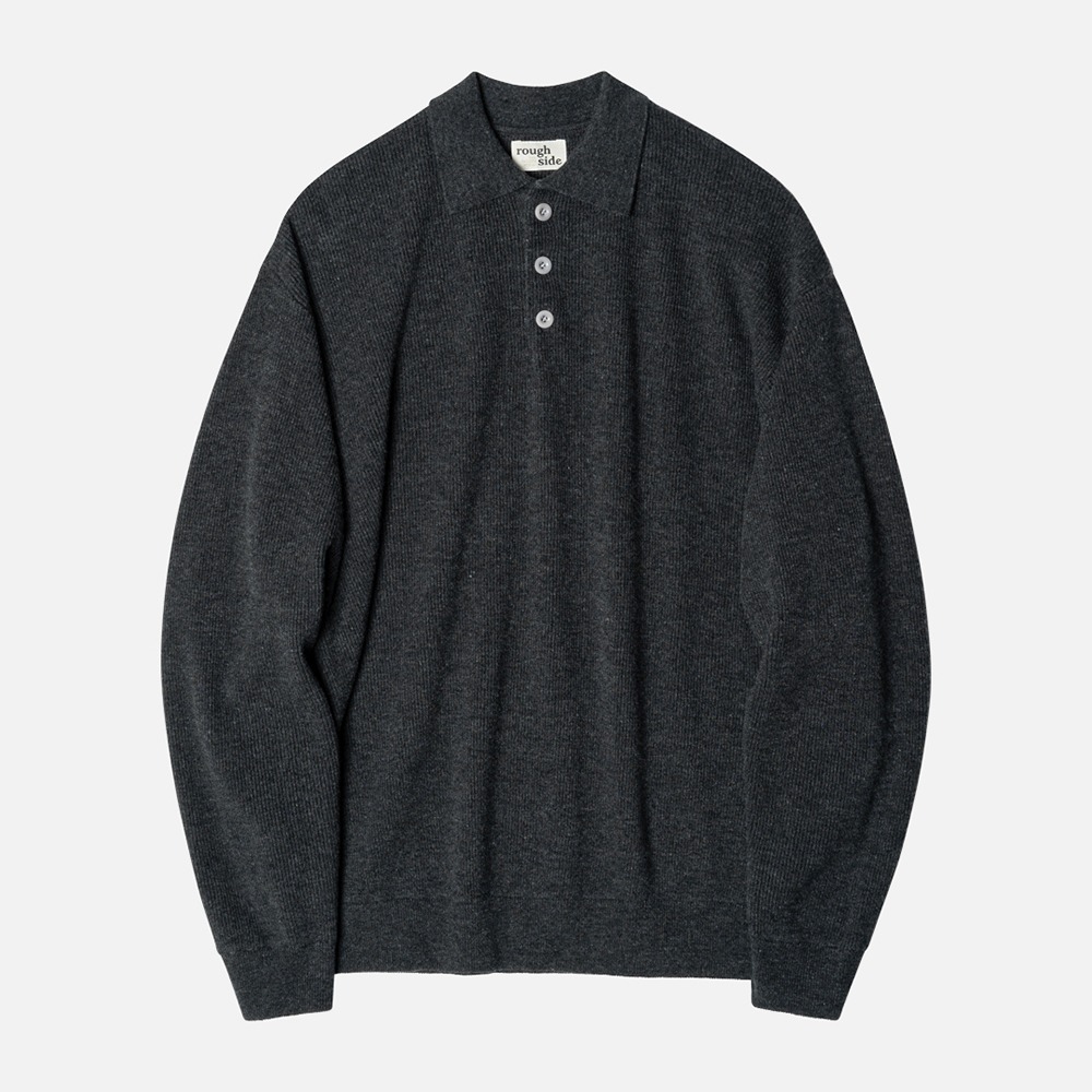 ROUGH SIDECollar Knit(Charcoal)