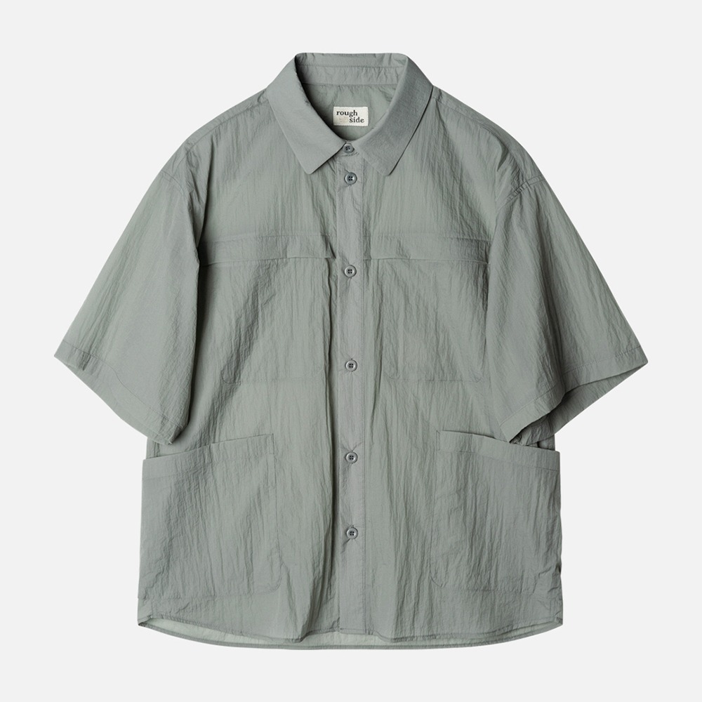 ROUGH SIDELayer Half Shirt Jacket(Sage Grey)