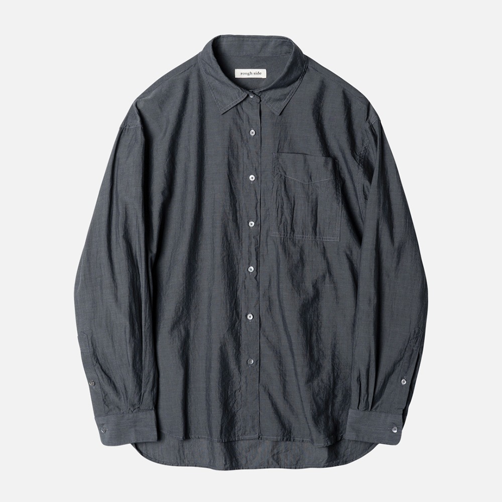 ROUGH SIDEW Silky Washed Shirt (Charcoal)