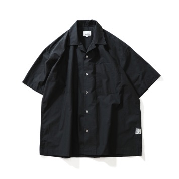 HORLISUNJoshua Solid Extra Typewriter Open Collar Shirts(Black)