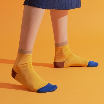 SOCKSTAZContrast Short SocksWoman(220-250mm)(Yellow)