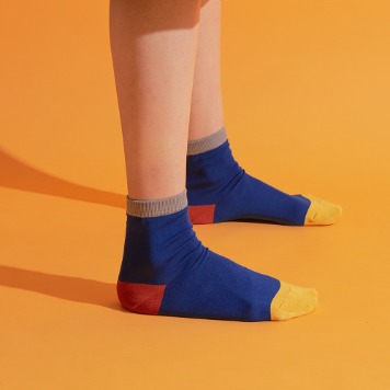 SOCKSTAZContrast Short SocksWoman(220-250mm)(Blue)