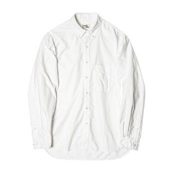 ROUGH SIDE103.Shirring Oxford Shirt (White)