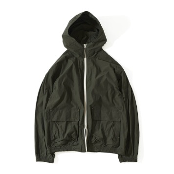 HORLISUN21FW Breeze Nylon Hood Zip Up Jacket(Dark Khaki)