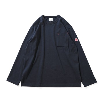 HORLISUNEmery Long Sleeve Pocket Seasonal T-shirts(Navy)