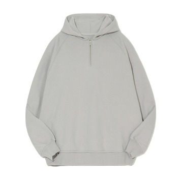 POTTERY Comfort Half Zip-up Hooded Sweat Shirt(Grey)