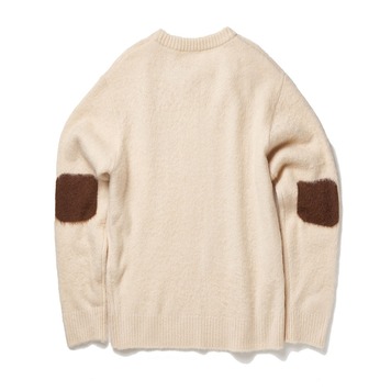 AMFEAST* RESTOCK * 1/26Elbow Patched Sweater(Cream/Brown)30%OFF