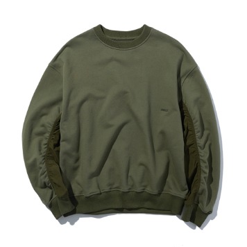 SOUNDSLIFEPuckered Sleeve Sweatshirt(Khaki)