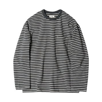 ROUGH SIDE108. Primary Long Sleeve(Charcoal Stripe)