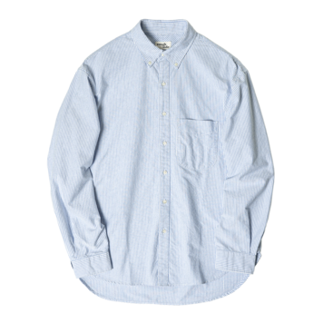 ROUGH SIDE103. Shirring Shirt Oxford(Blue Stripe)