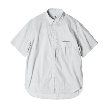 ROUGH SIDE120. Shirring 1/2 Shirt(Light Grey)