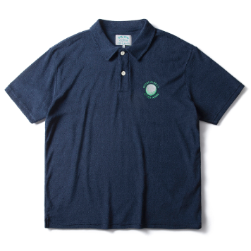AmfeastSWING CLUB LASignature Oversized Terry Polo Shirts(Navy)