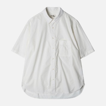ROUGH SIDE Shirring Half Shirt(White)