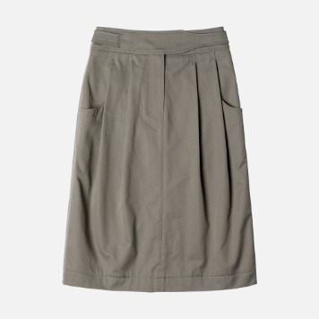 ROUGH SIDEW Blend 2Tuck Skirt(Mud)