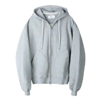 YOUNEEDGARMENTSCurved Hooded Sweat Parka(Grey)