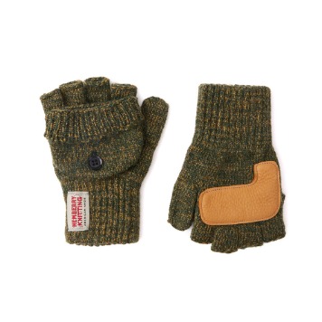 NEWBERRY KNITTINGGlomitt with Deer Skin(Olive / S size)