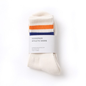 SOCKSTAZStripe Pile Short Socks(Orange/Blue)