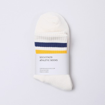 SOCKSTAZStripe Pile Short Socks(Blue/Yellow)