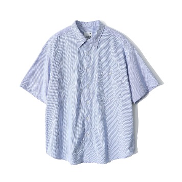 HORLISUNPerth Dobby Stripe Short Sleeve Shirt(Blue Stripe)
