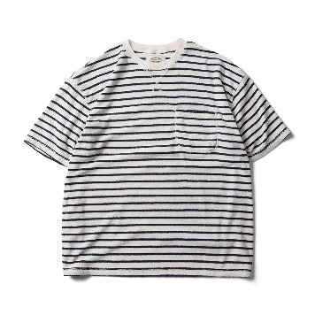 AMFEASTStriped Terry Pocket T Shirts(Navy)(6월 3일 예약발송)