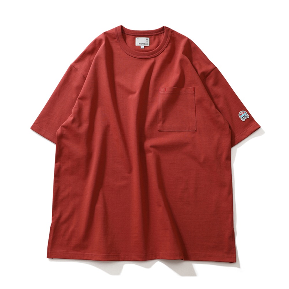 HORLISUNLawrence Overfit Short Sleeve Pocket T-Shirts(Cherry Tomato)