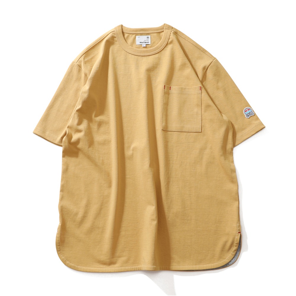HORLISUNEmery Short Sleeve Pocket Seasonal T-Shirts(Mustard)
