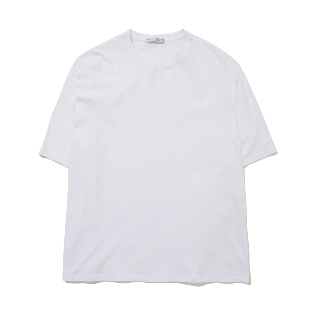 POTTERYShort Sleeve Basic T-ShirtFine Cotton 30/1 Single Jersey Soft Finished(White)
