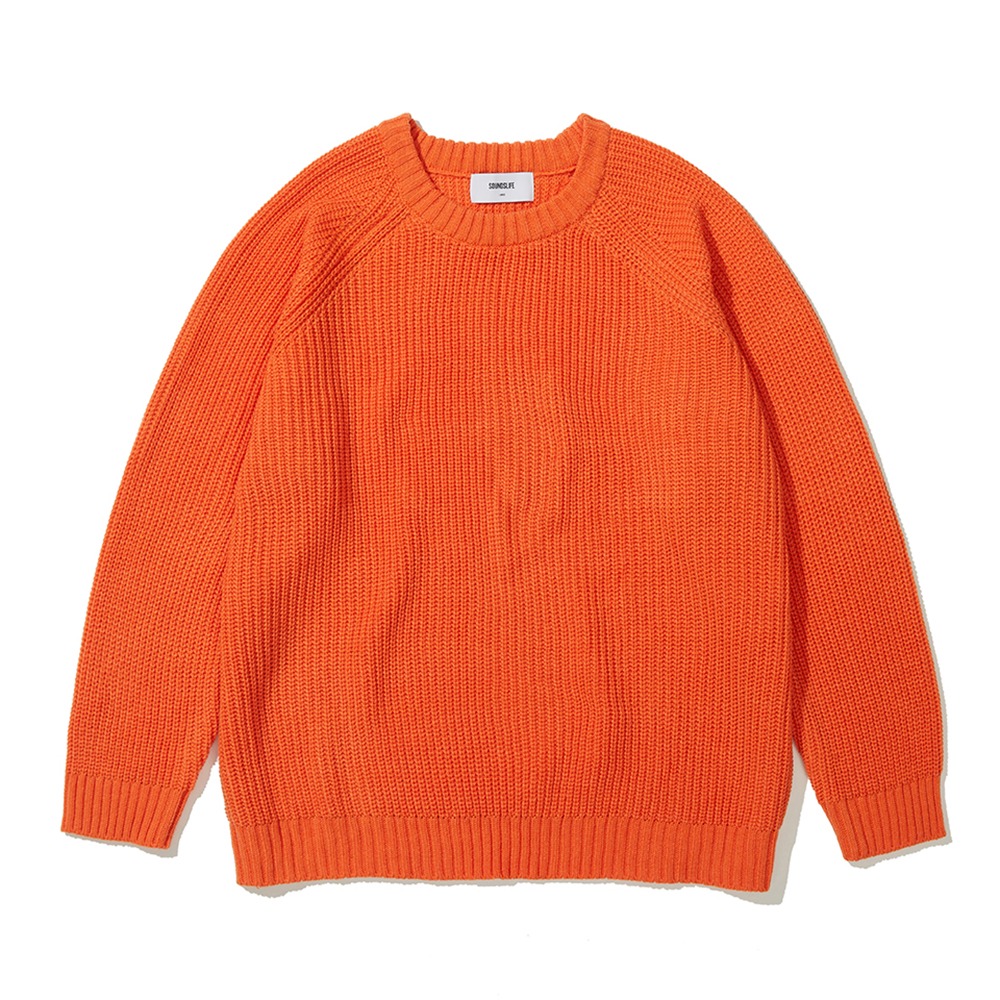 SOUNDSLIFESolid Knit Sweater(Orange)20% OFF