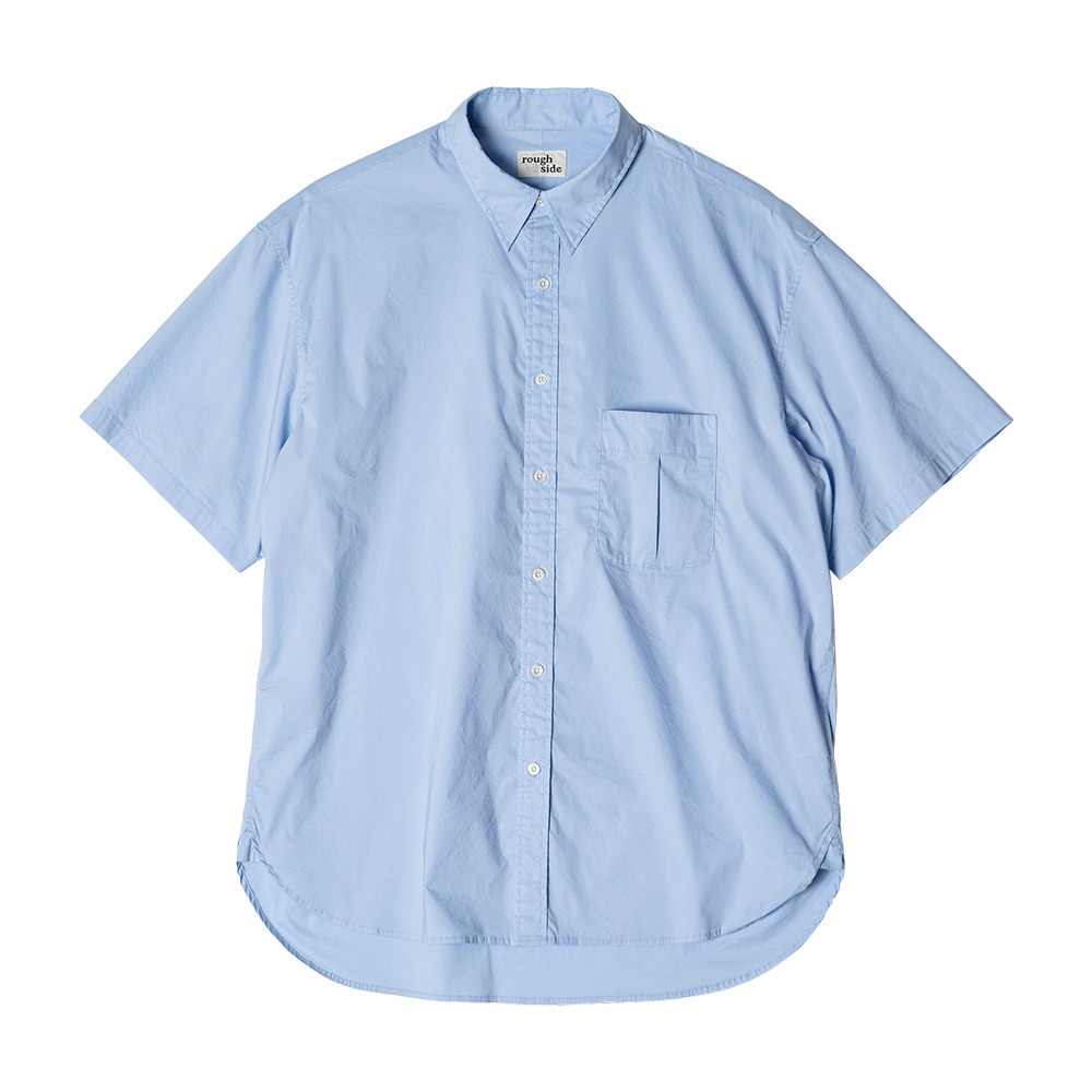 ROUGH SIDE120. Shirring 1/2 Shirt(Sky Blue)