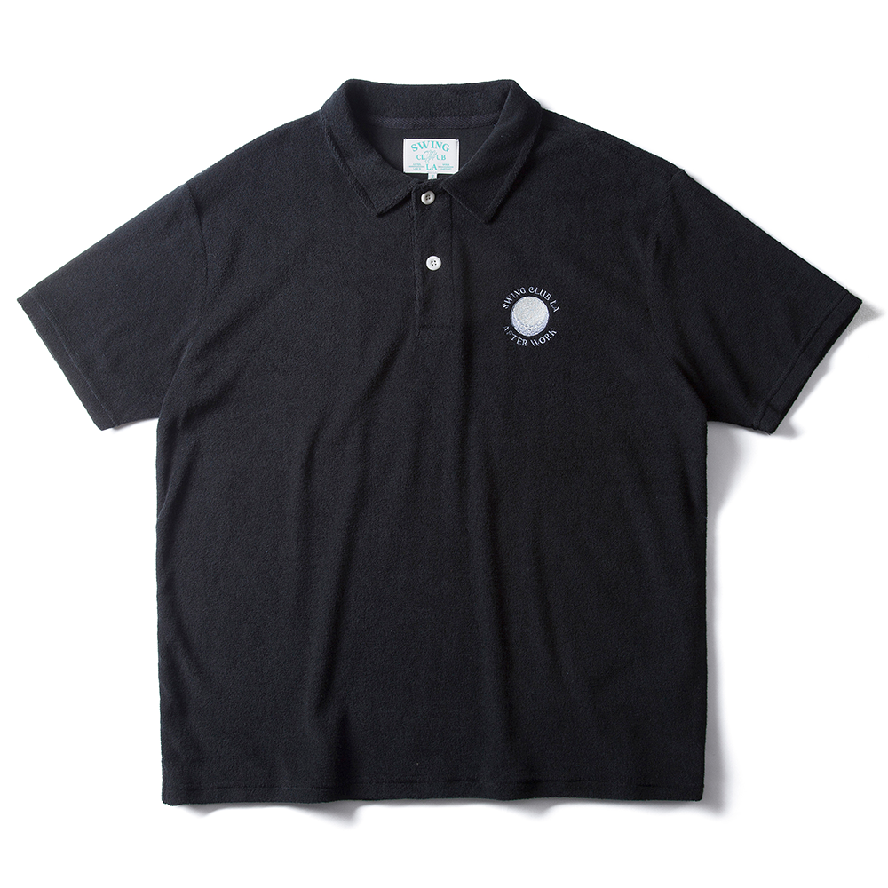 AmfeastSWING CLUB LASignature Oversized Terry Polo Shirts(Black)30% OFF